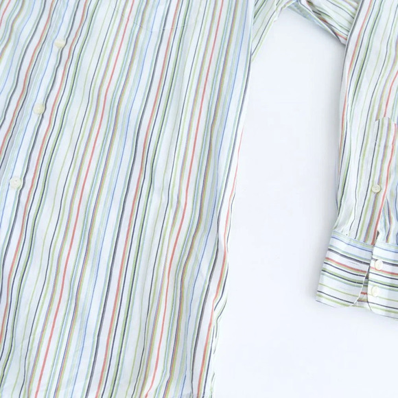 Dolce And Gabbana White And Blue Stripe Button Down Dress Shirt Size  16/41 - Picture 5 of 10